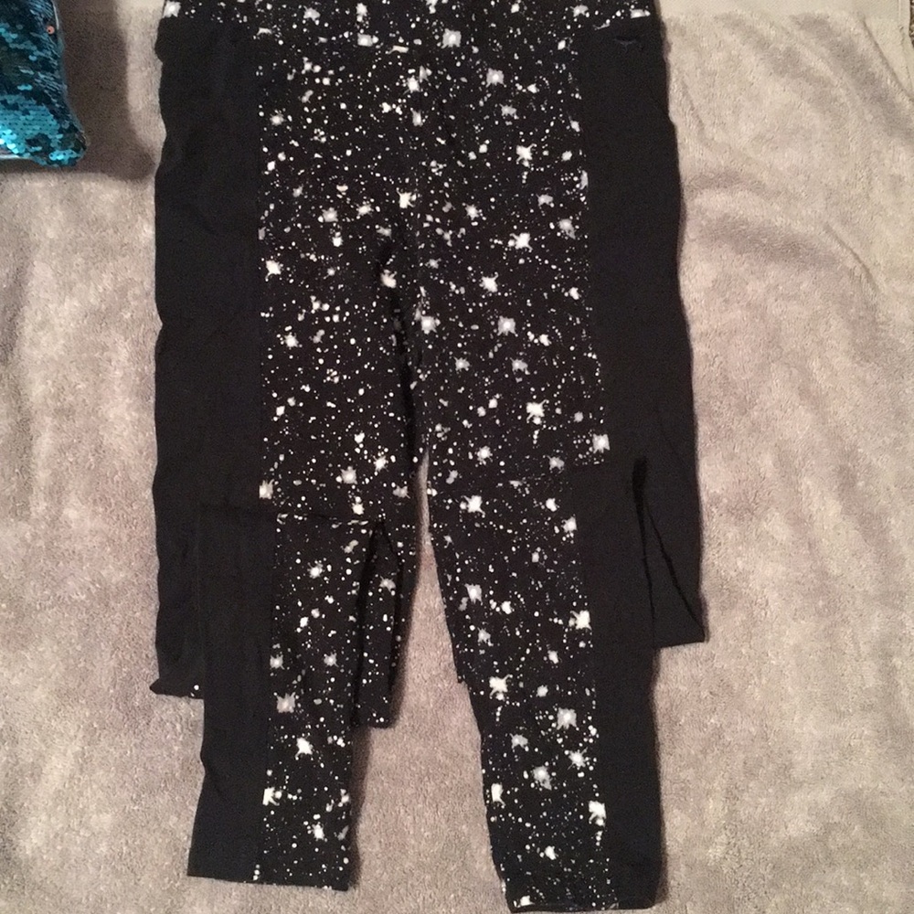 VS work out pants. Full length just pulled legs up